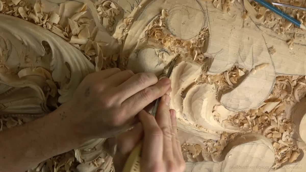 Knuckles over the curl.