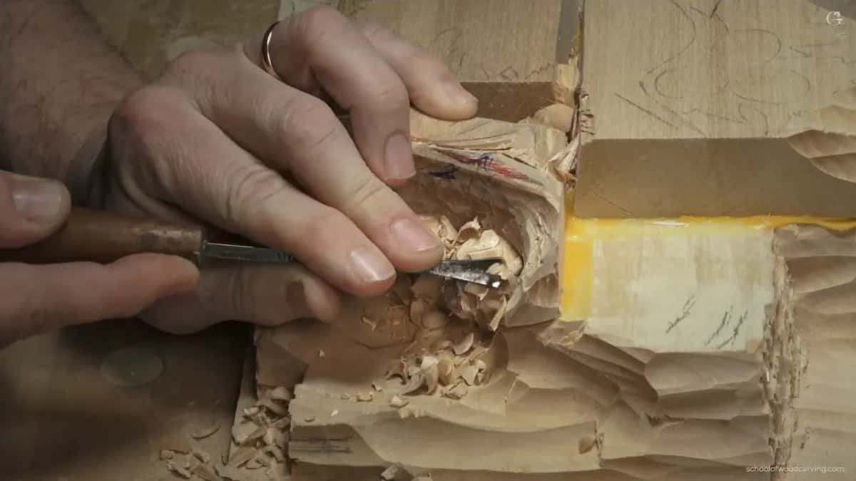 Gouge working beside the nut