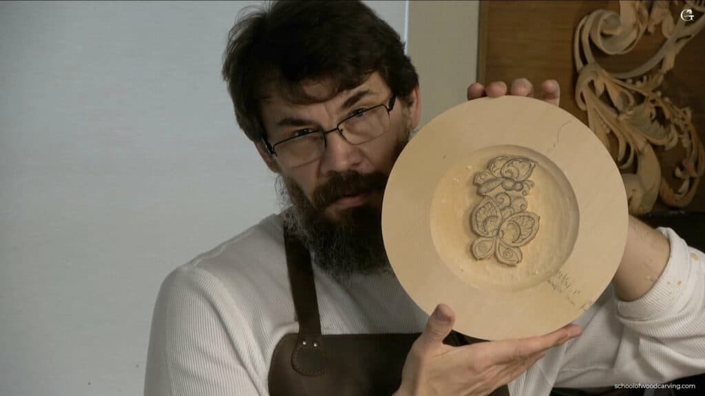 Carving Plate with butterflies 3