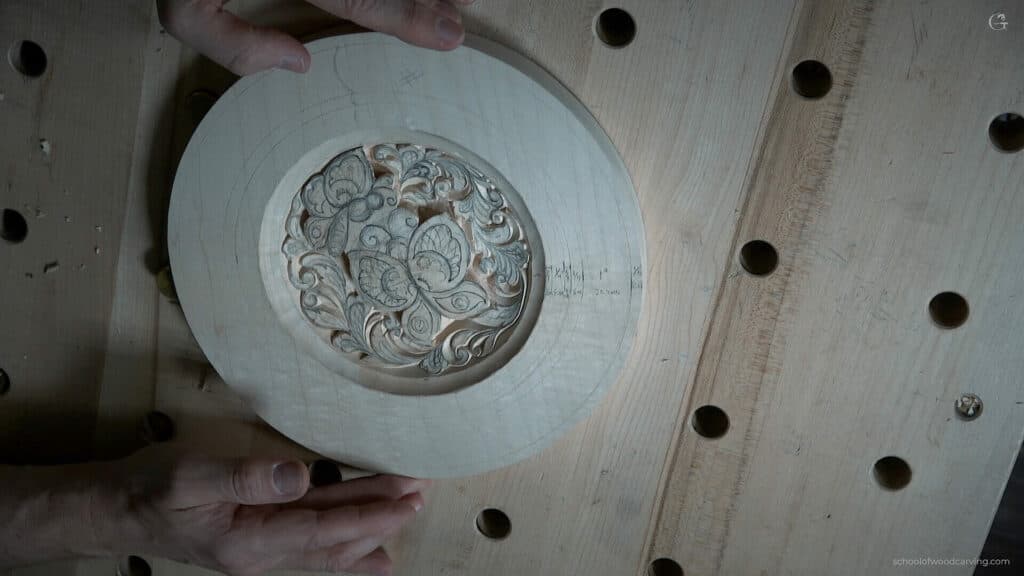 Carving Plate with butterflies 6