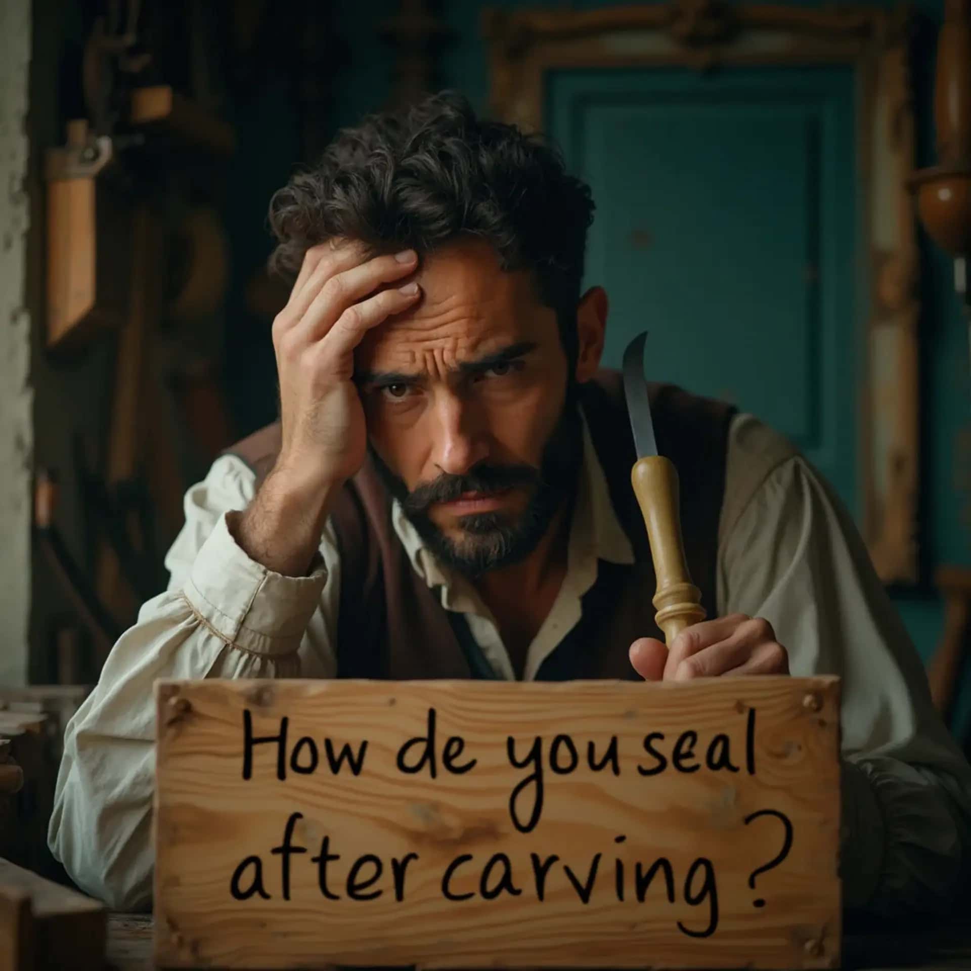 How do you seal wood after carving?