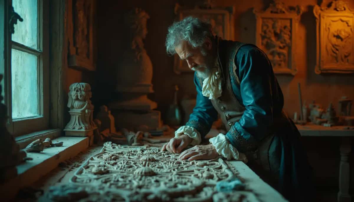 WOODCARVING LESSONS: Woodcarver Grabovetskiy, a man with a beard