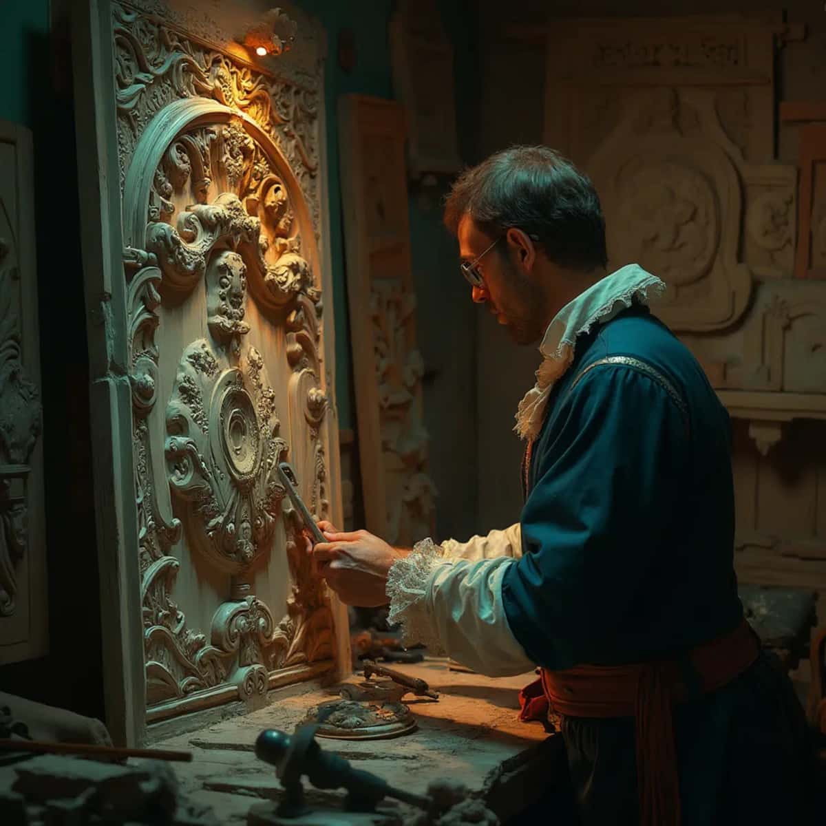 WOODCARVING LESSONS: Woodcarver Grabovetskiy, a man with a beard