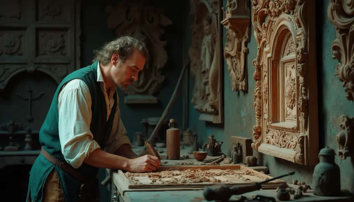 WOODCARVING LESSONS: Woodcarver Grabovetskiy, a man with a beard