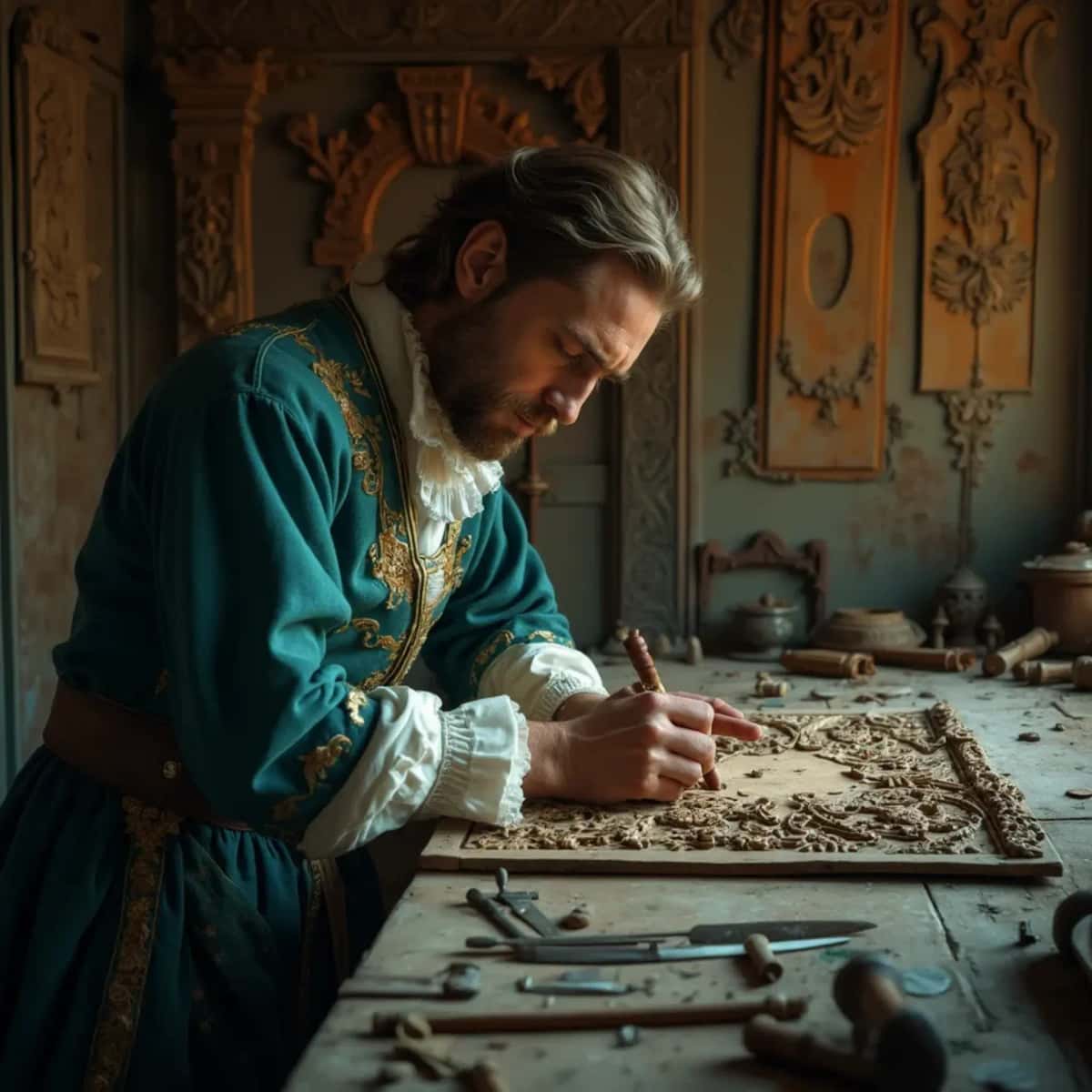 WOODCARVING LESSONS: Woodcarver Grabovetskiy, a man with a beard