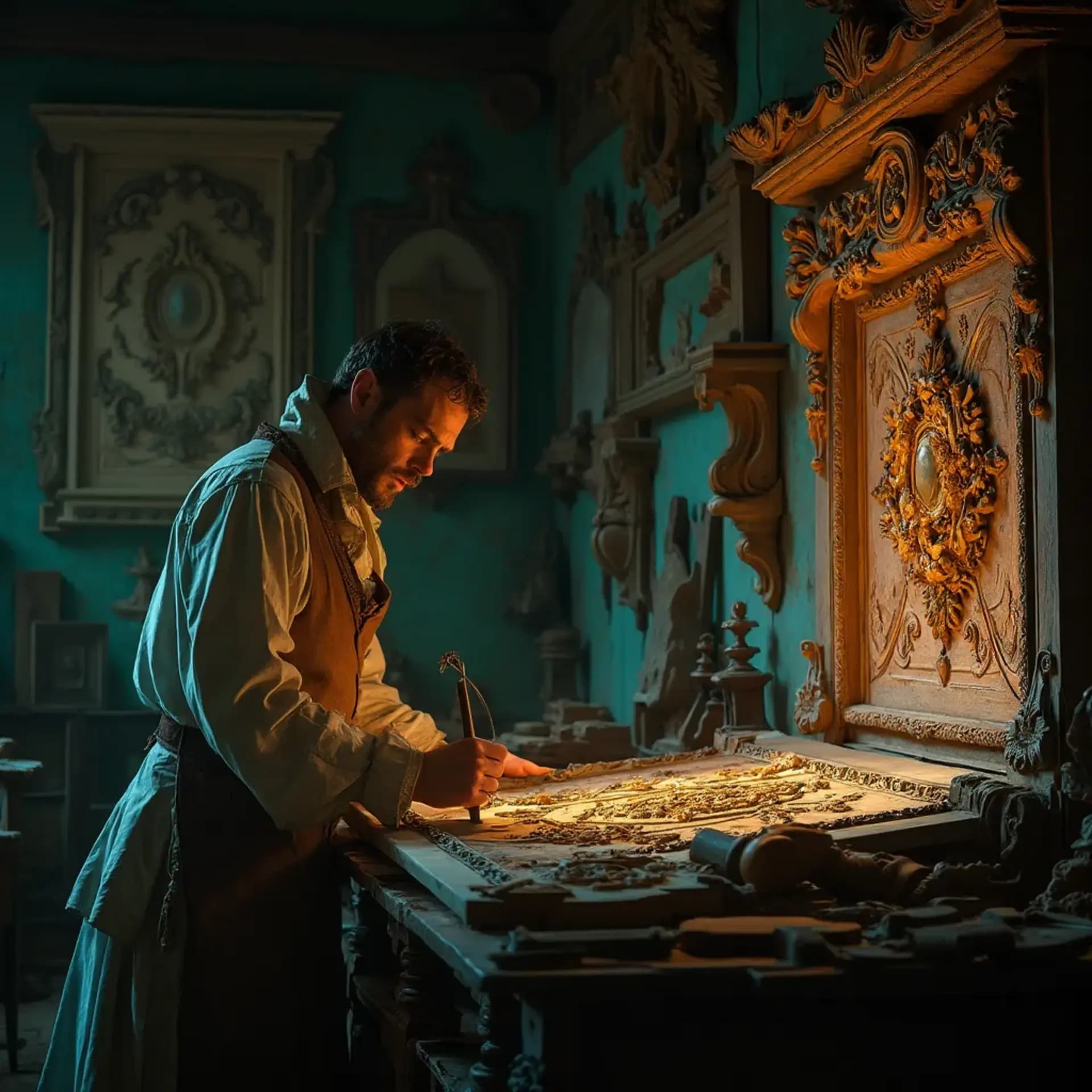How does a lacquer finish work on wood carvings?