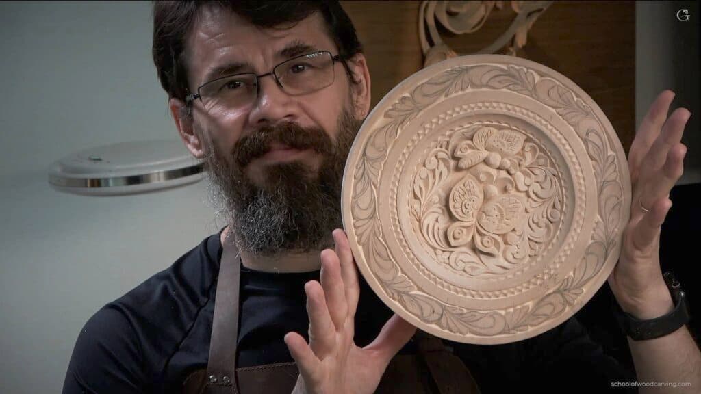 Carving Plate with Butterflies 12