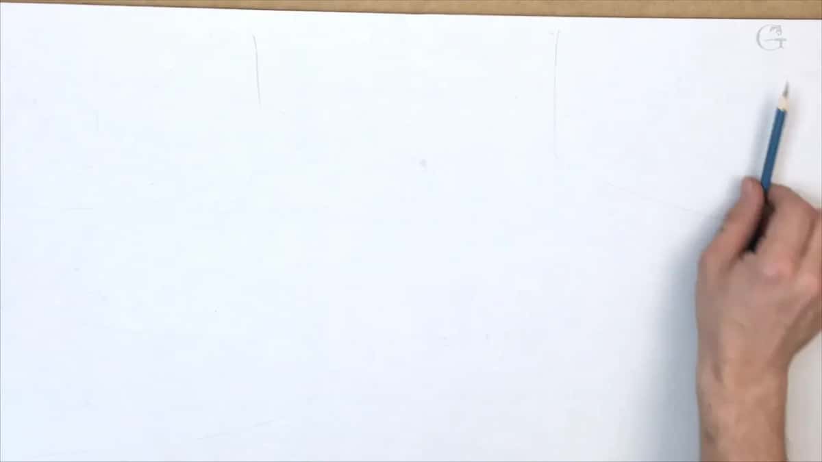 A pencil starting the first line on a blank sheet