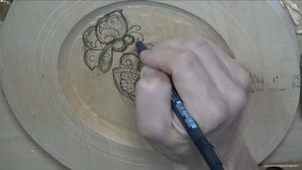 Drawing straight onto the wood, no pattern taped down
