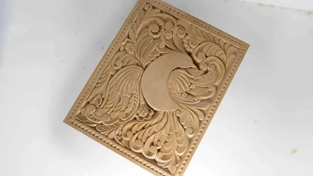Curly bird board, seen flat from above