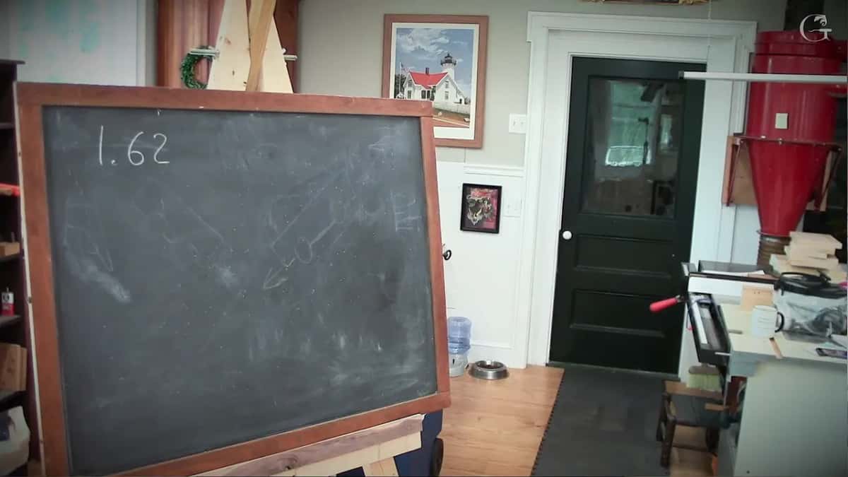 1.62 on the shop chalkboard Shop chalkboard with the number 1.62 written across it