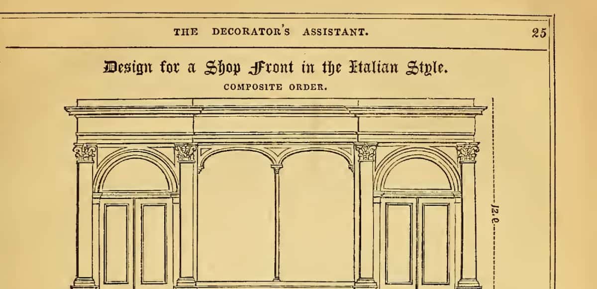 Elevation of a Victorian shop front, Composite order