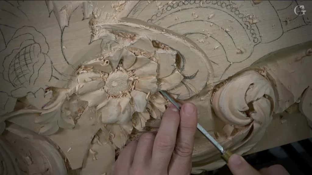 The overhead view of a Venice room panel, the framing every online lesson is shot in