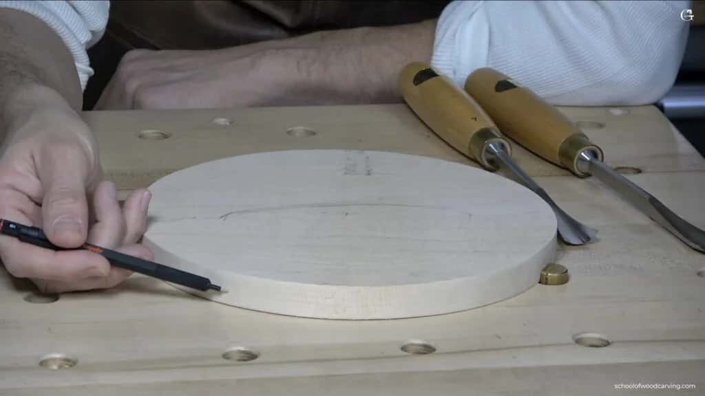Two gouges resting on the blank