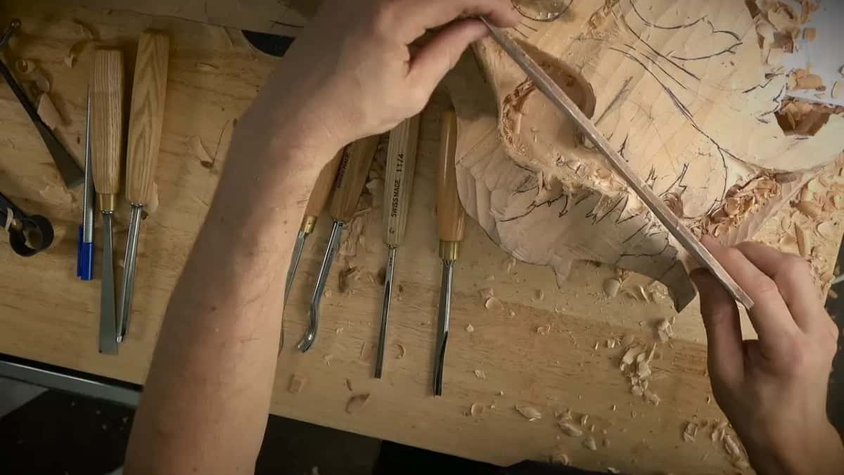 A steel rule bridging the hollow