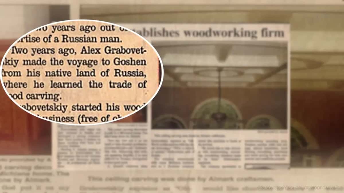 A magnified line from the same clipping, naming the trade he brought with him.