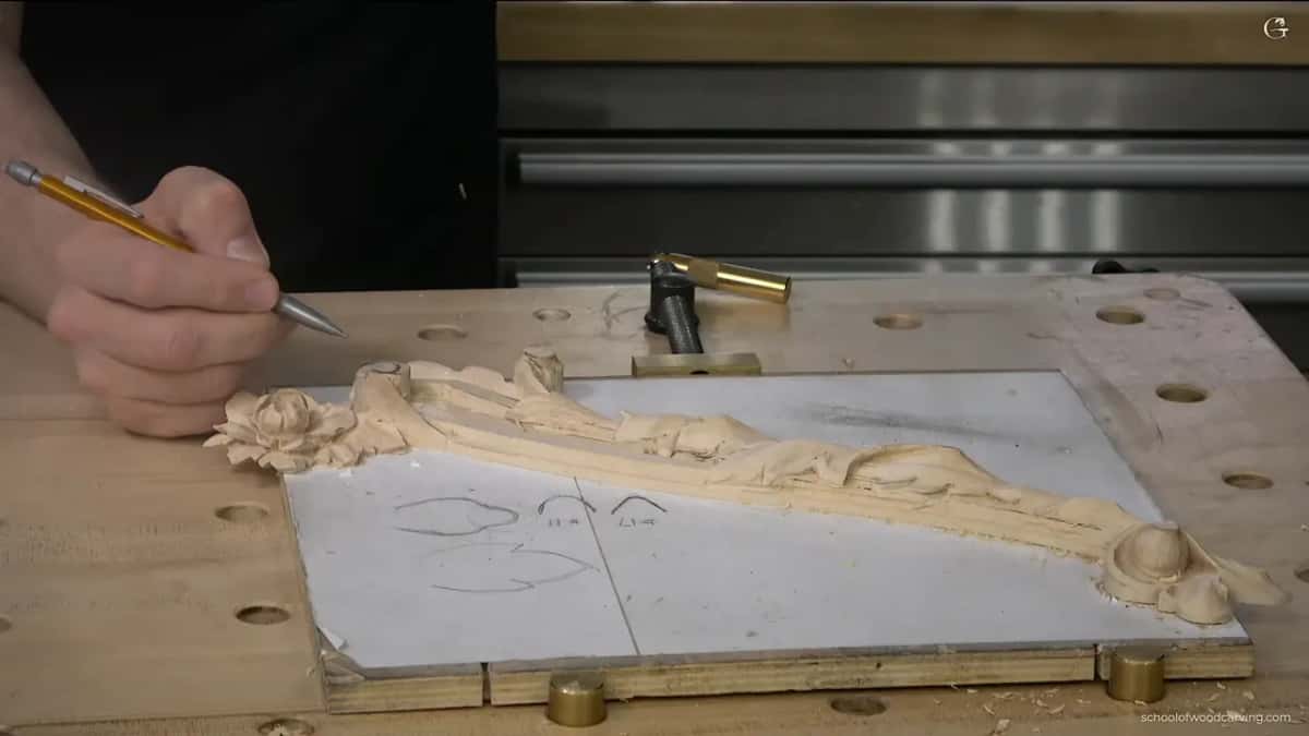 Pencil over the whole panel, marking where the slope will turn and go under.
