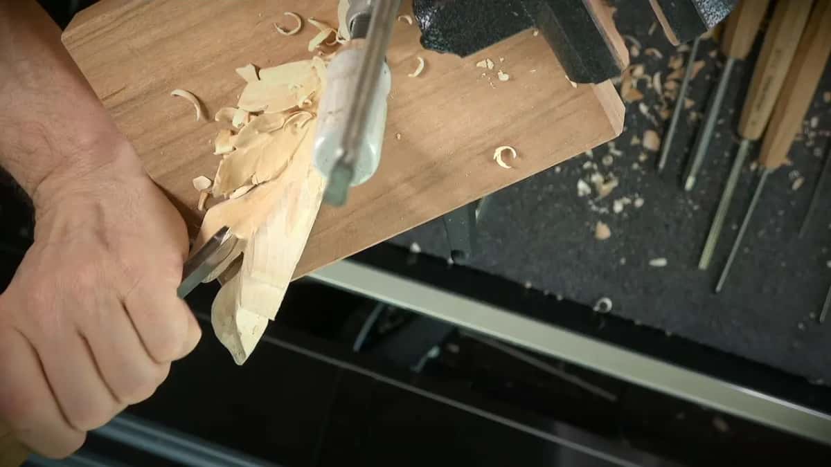 Fist closed round the handle