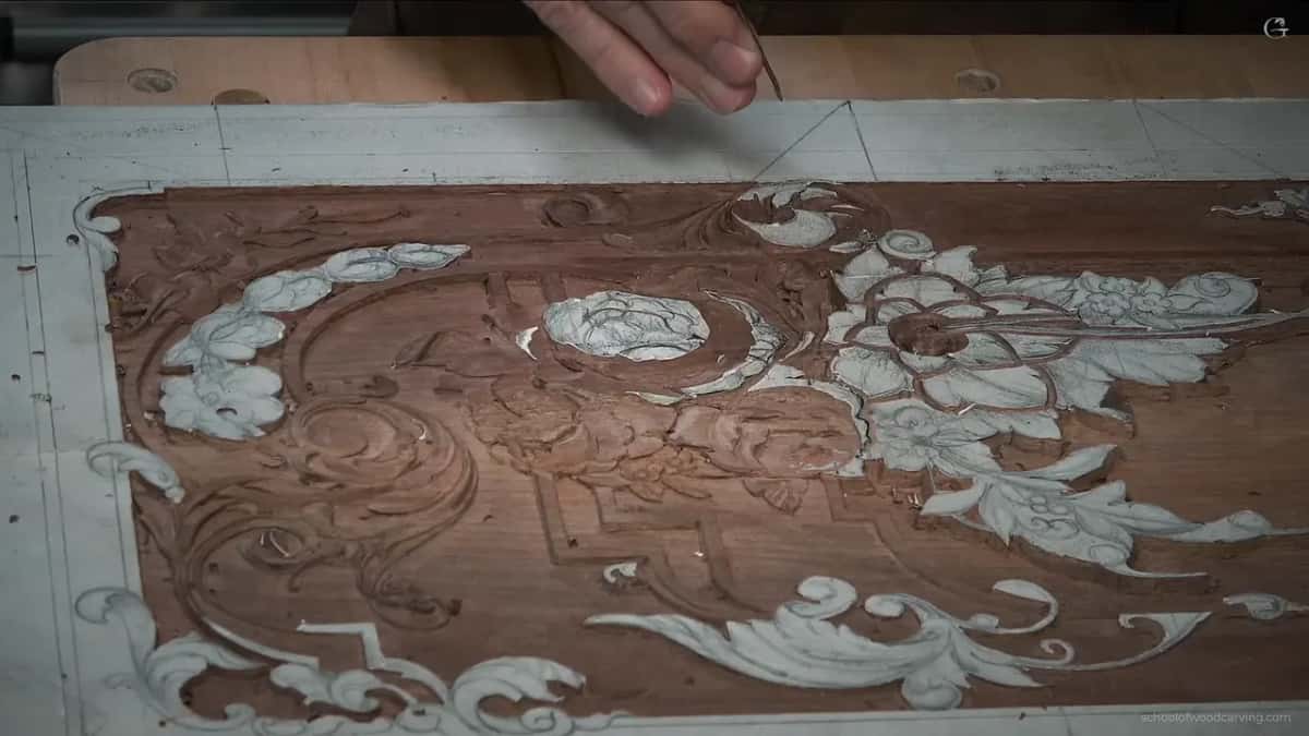 Looking straight down at it, hands at the top edge.