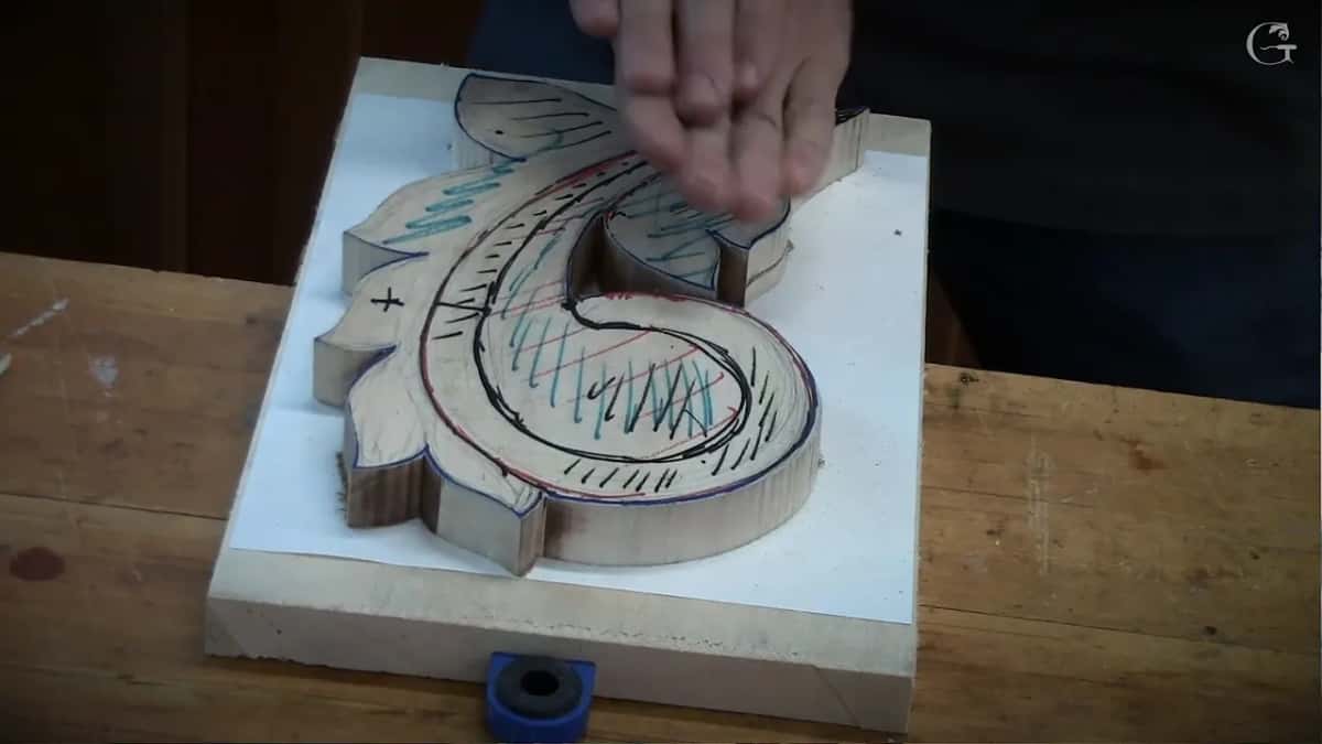 Tracing the flow of the whole design with a hand before any cut goes near it