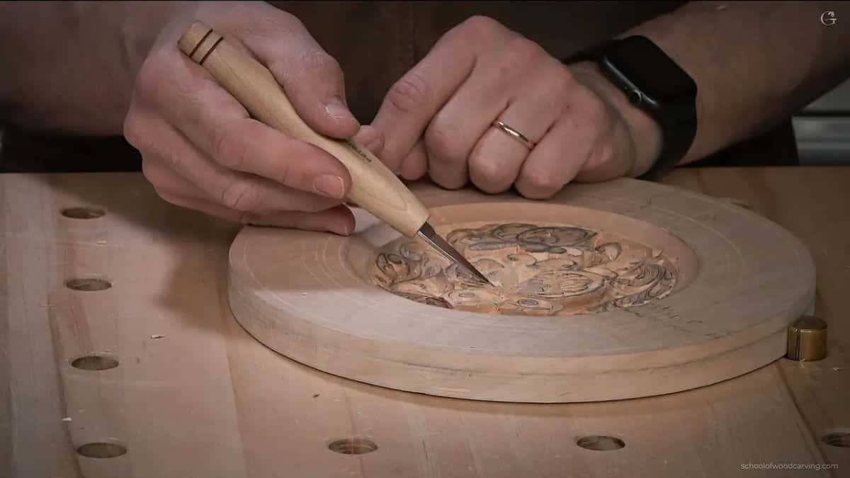 Both hands close together at the dish