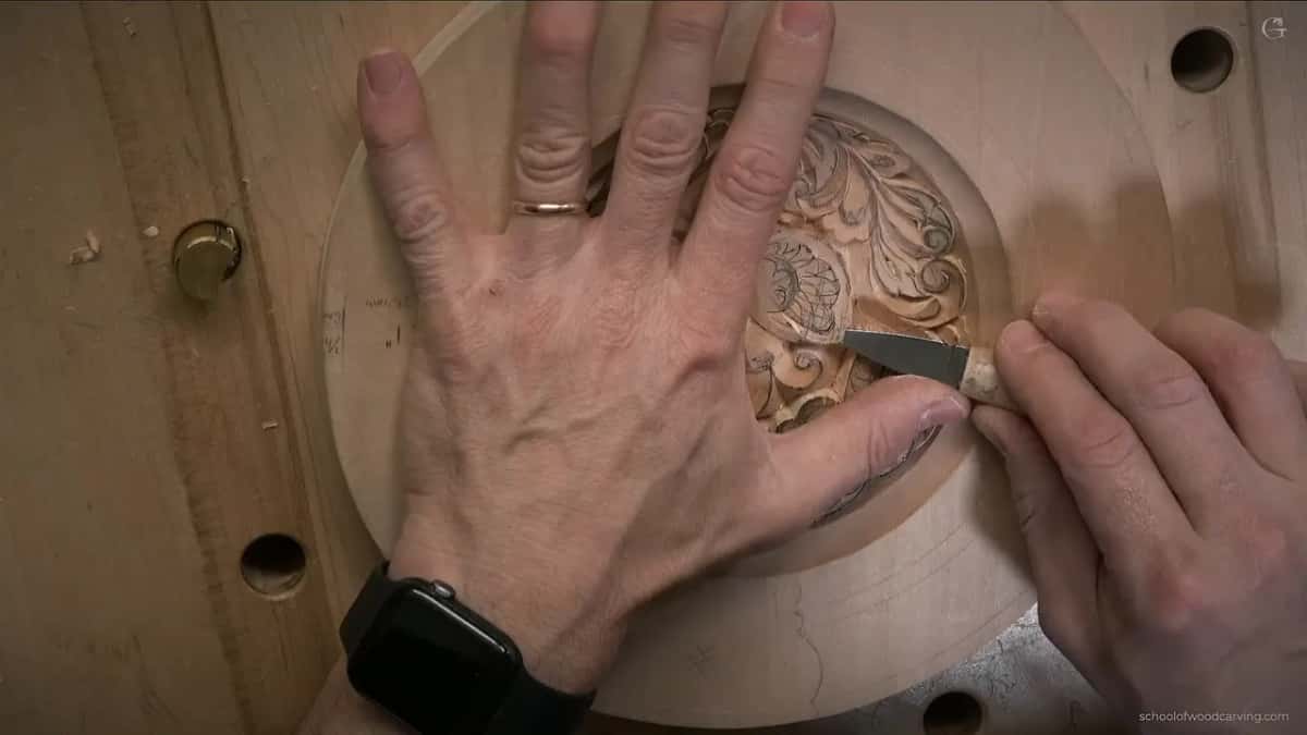 Knife almost level with the surface