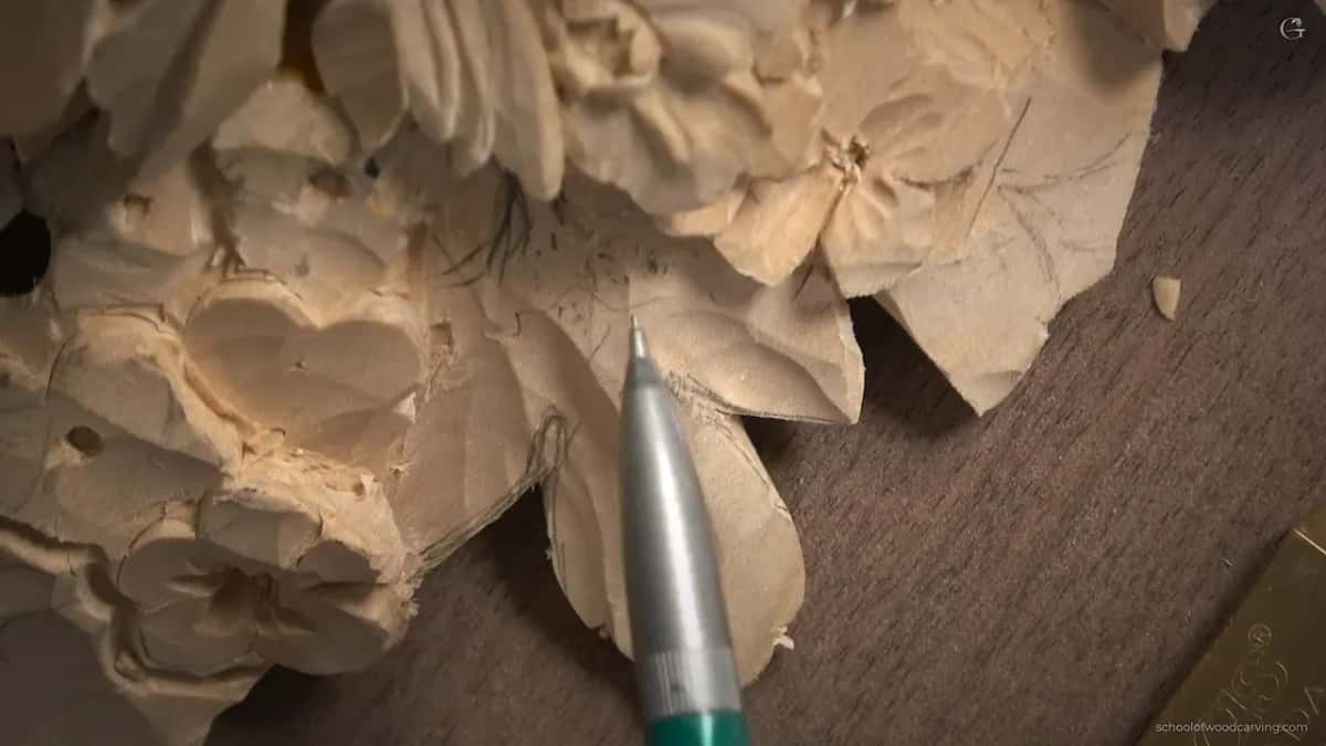 Mechanical pencil drawing where the open stem will go