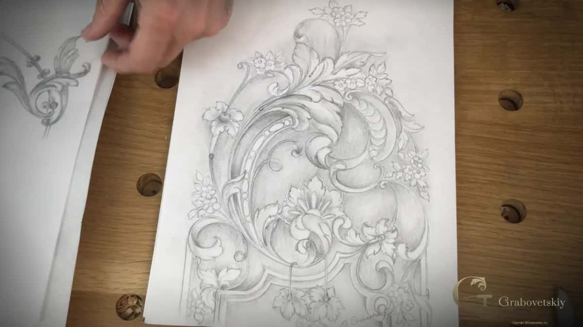 One of my own drawings, all scrollwork