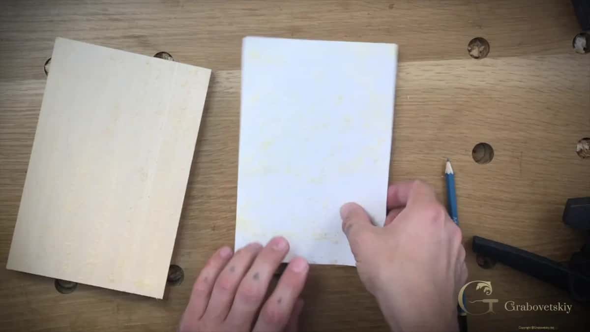 Block and drawing side by side