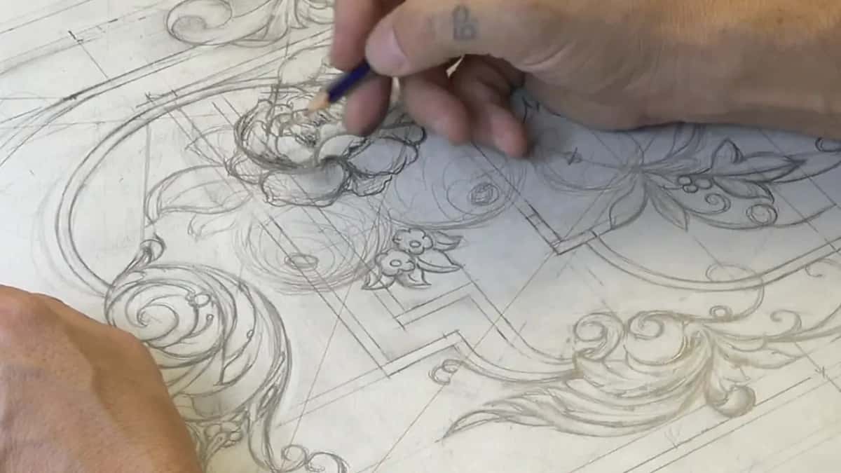 Blue pencil, working the rose petals closer