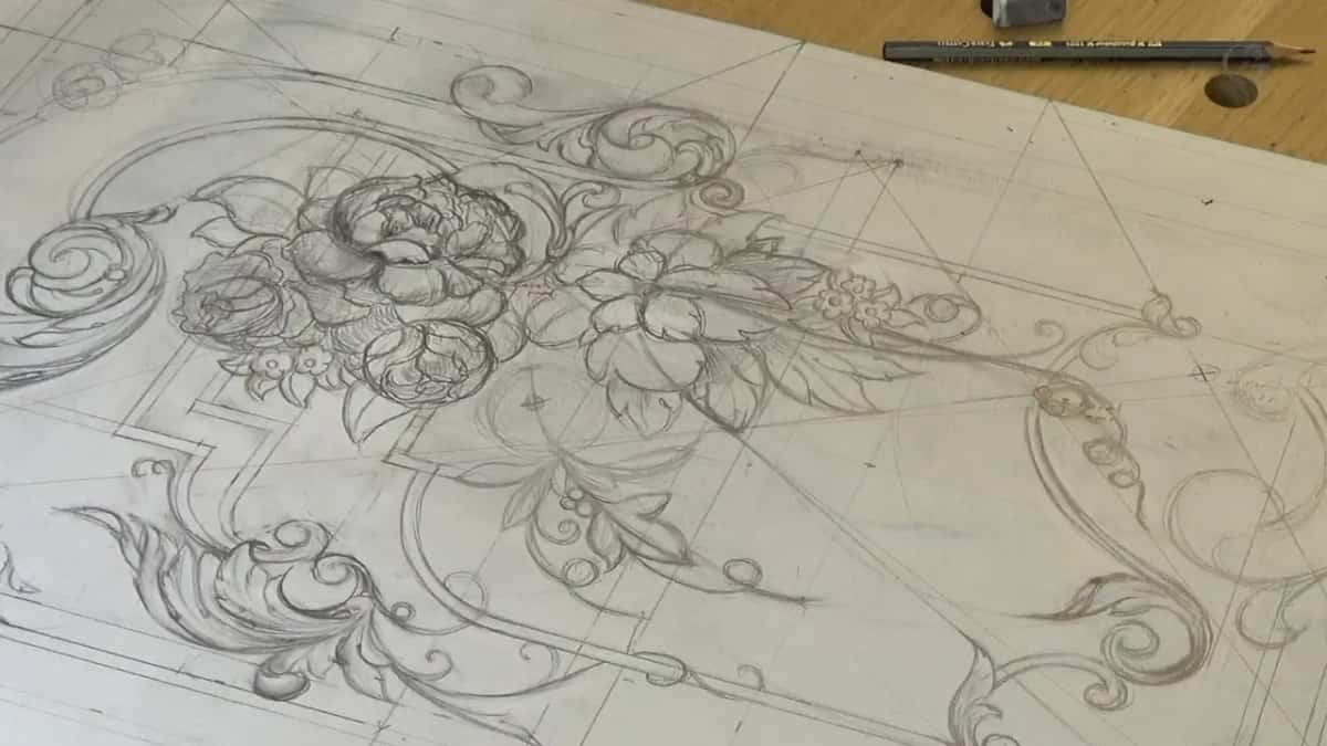 Two drawing tools resting along the top edge of the board