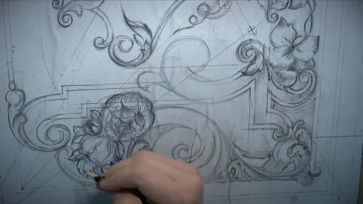 Leaves and scrolls, being counted