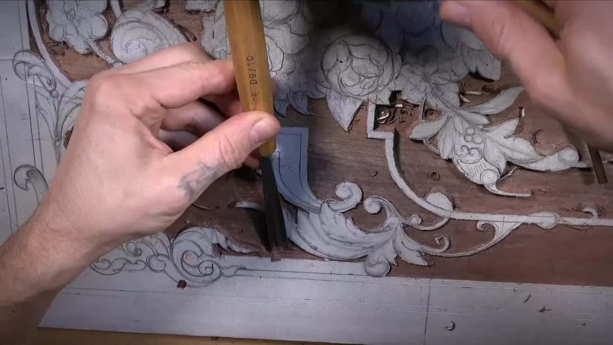 Gouge coming at the same pocket from the far side of the board, its stamp showing