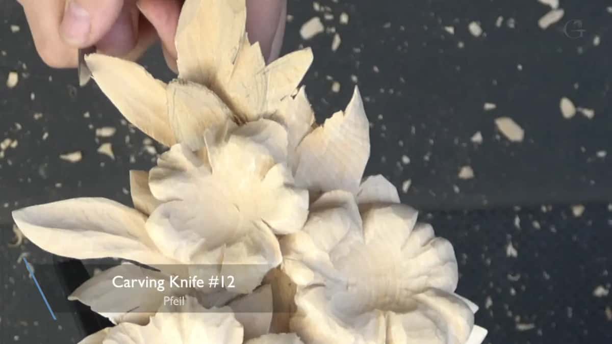 The card names it, a Pfeil carving knife numbered 12.