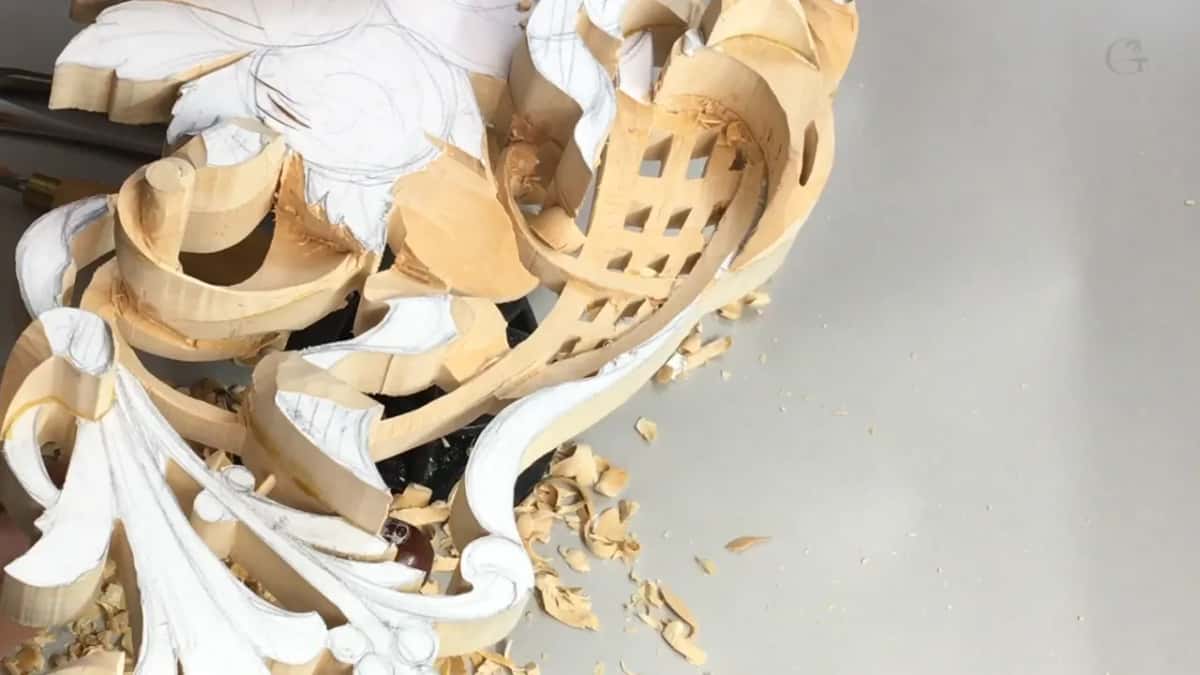 Chips around the piece being freed