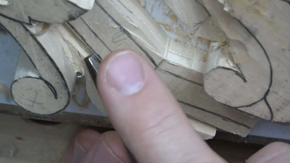 Tool held square to the surface so that nothing underneath it gets undercut.