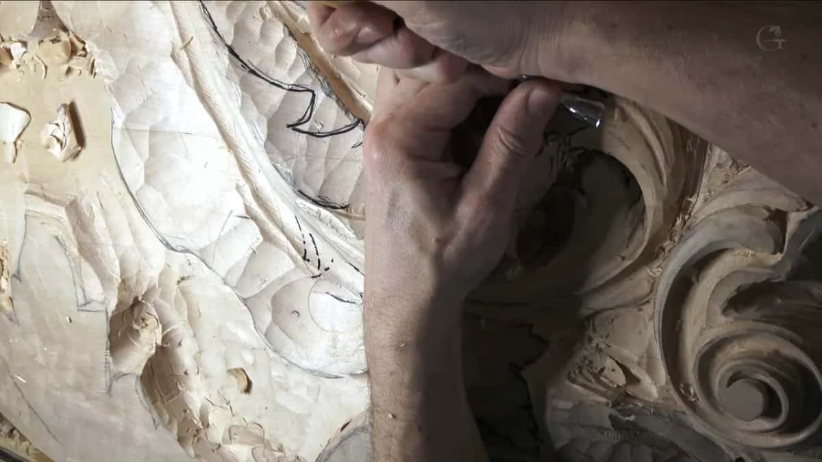 From above, both hands work the top of the curl.