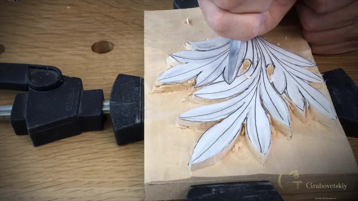 Knife blade at the outline.