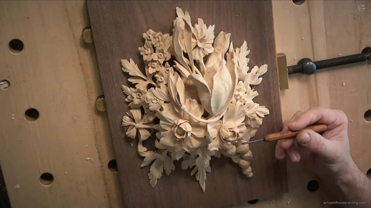 Tiny V tool with a stamped orange handle, held near the lower right of the panel