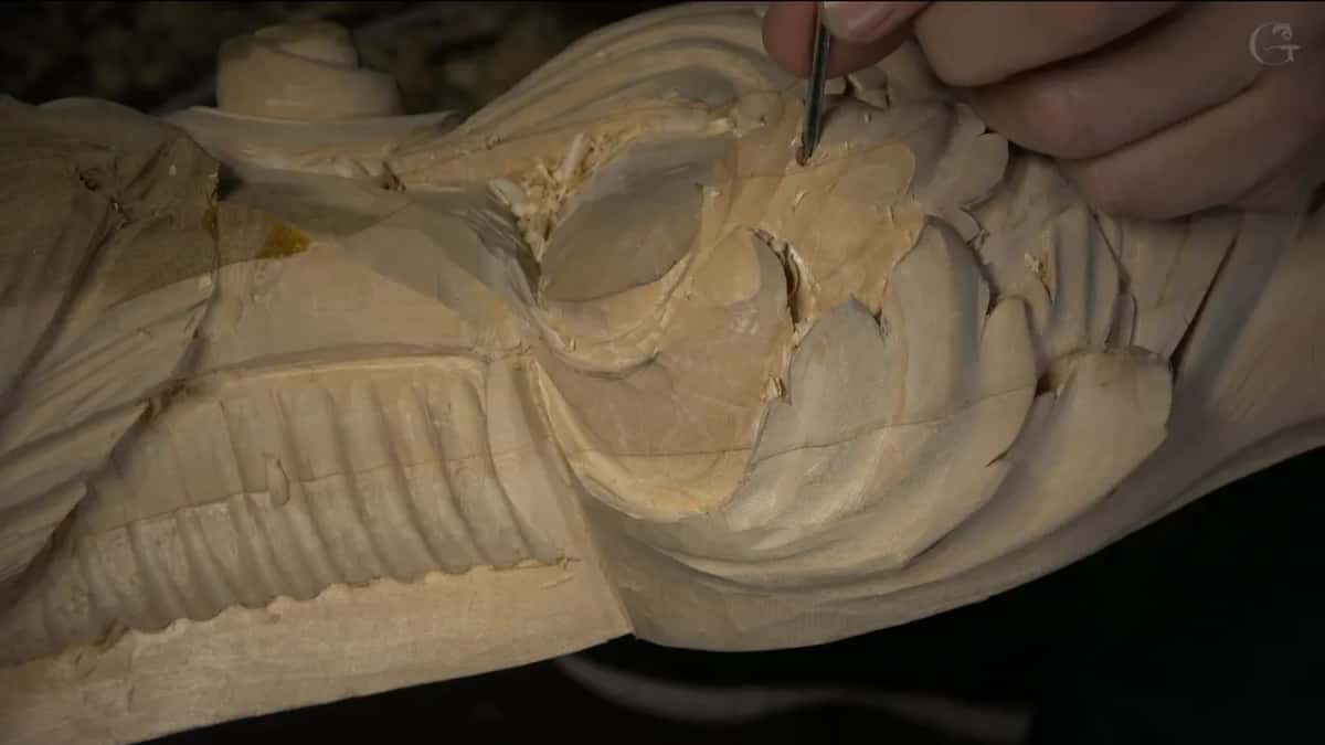 Tiny veiner upright near a hollow.