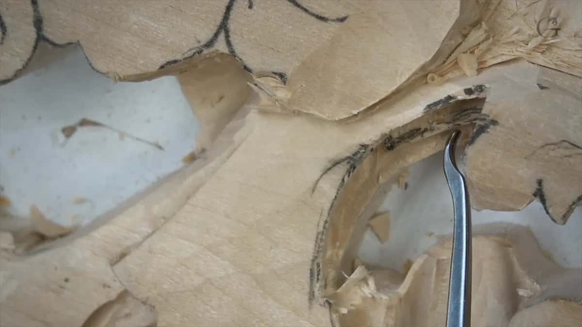 Cutting in under the edge