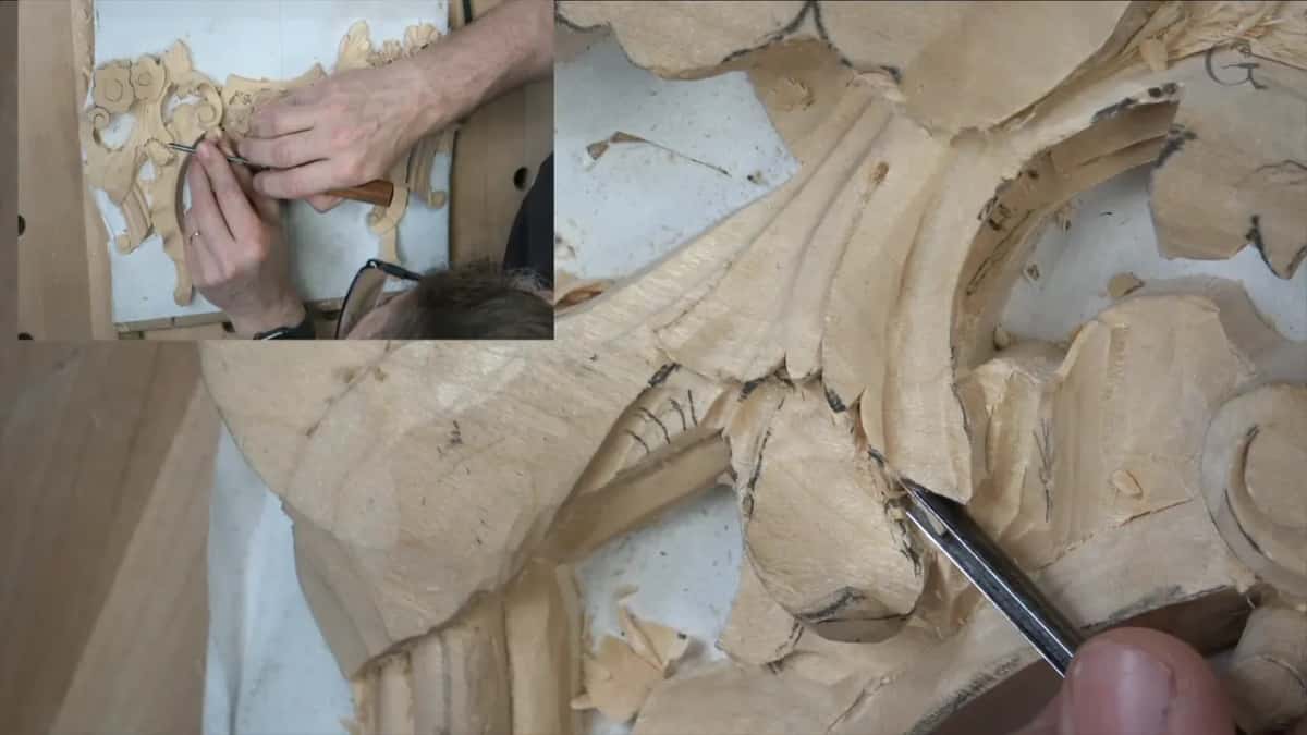 Very small bites taken one after another, which is the only method that works this close to a finished molding