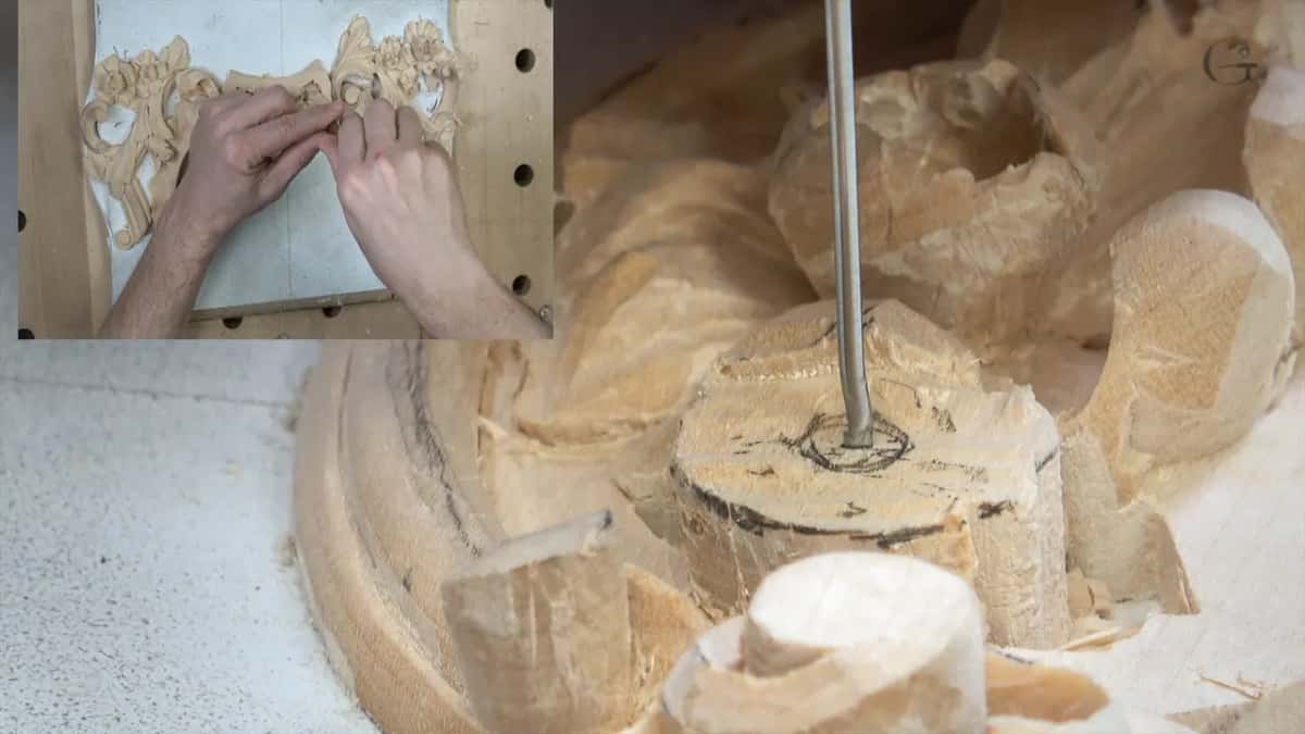 Drilling the plug cut down into the middle of the flower, turning the gouge without leaning any weight on it at all
