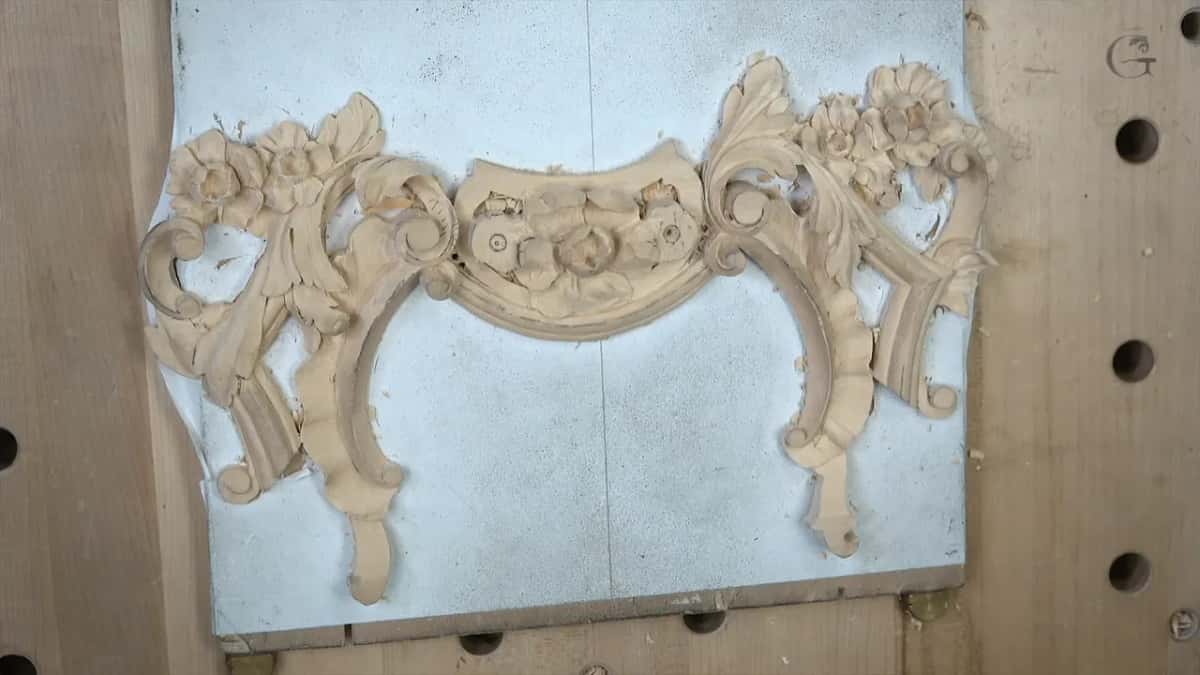 Panel lying flat between cuts