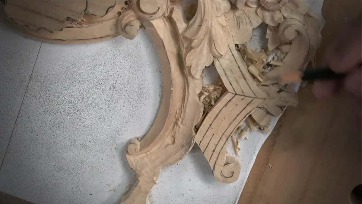 Two drawn lines running together at the single point where the miter will eventually fall