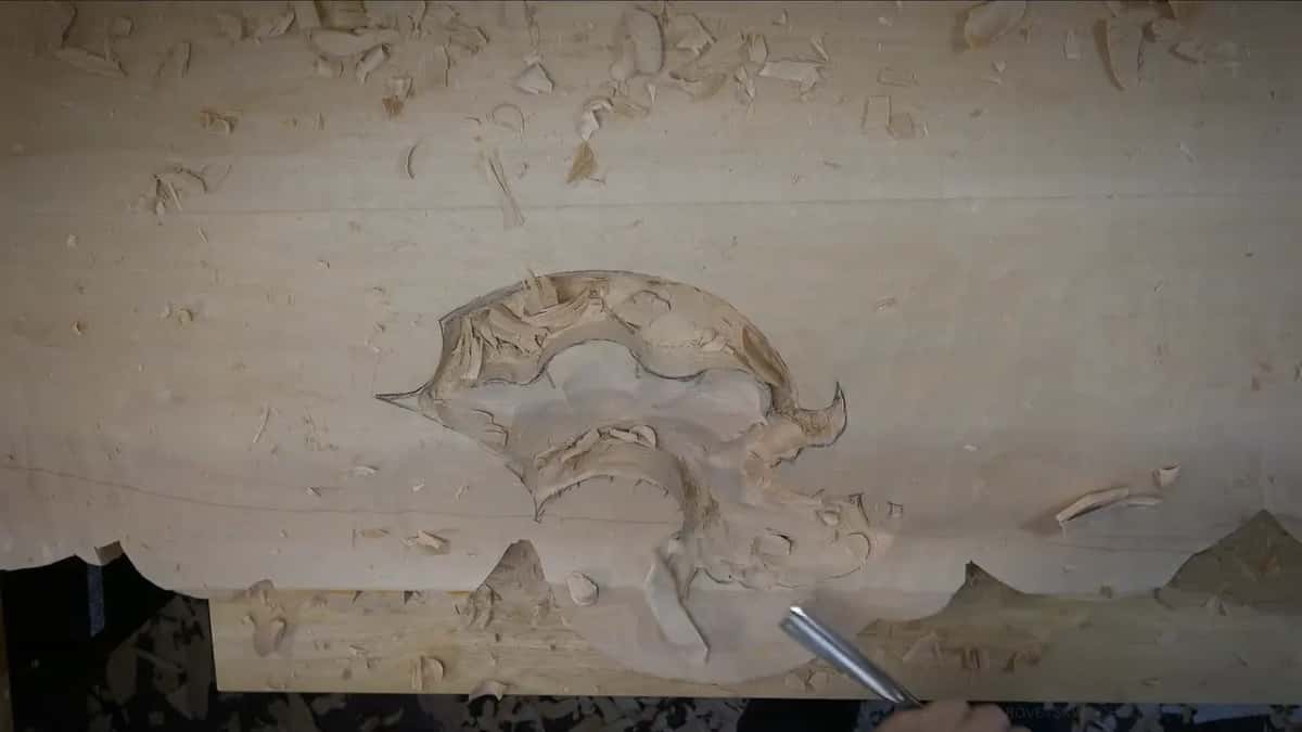 Chips around the rough shell