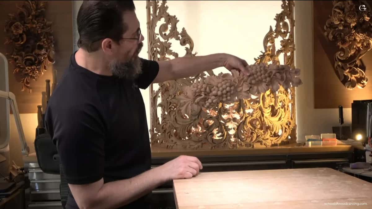 Raised against one of the pierced organ shades