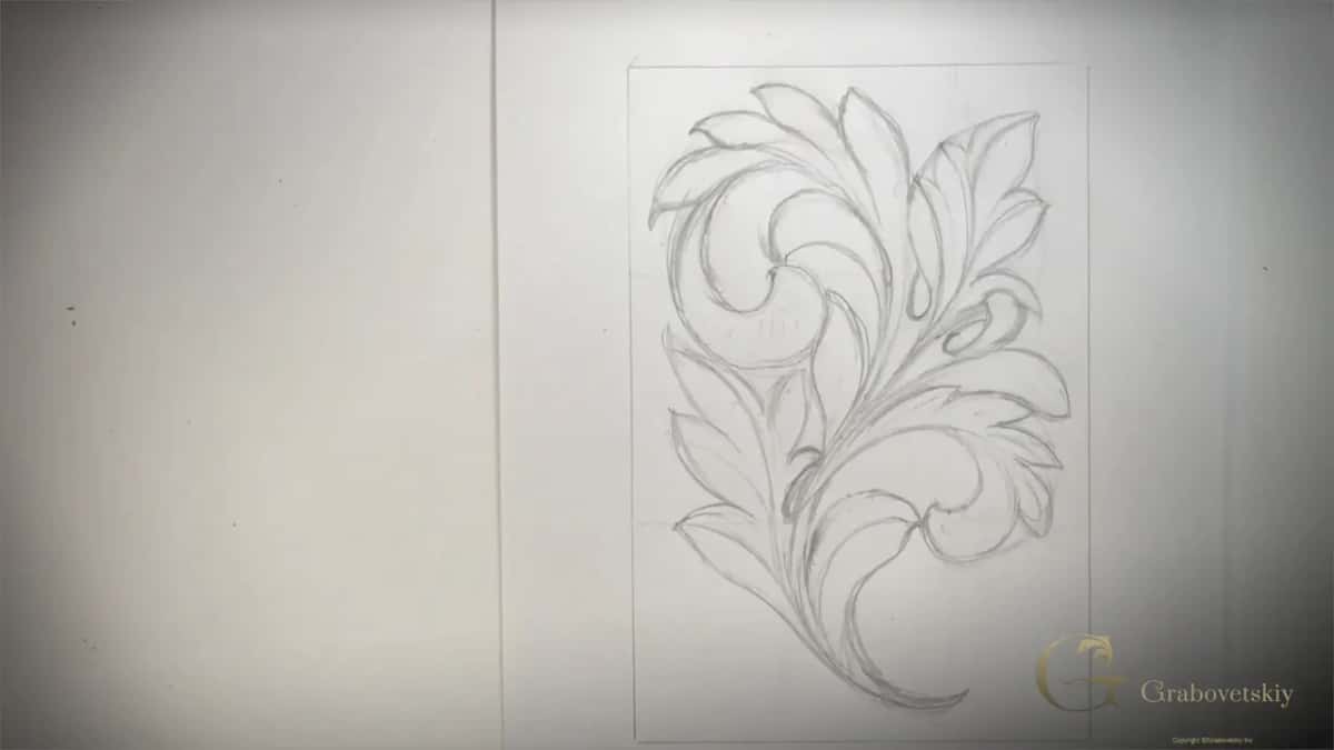 The drawing alone on the table, every lobe in place and the paper otherwise empty