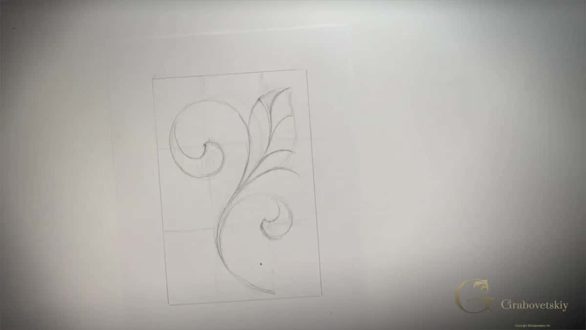The drawing alone, half done