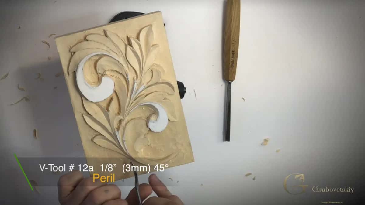 On-screen card for a 12a V tool, 3 mm, 45 degrees